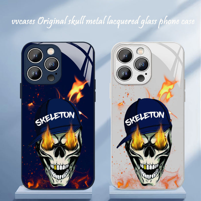 vvcases Original skull metal lacquered glass phone case