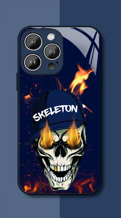 vvcases Original skull metal lacquered glass phone case