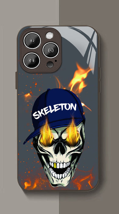 vvcases Original skull metal lacquered glass phone case